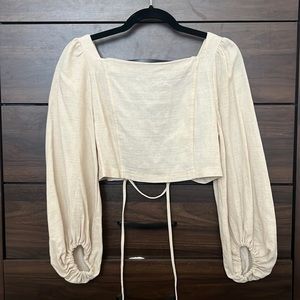 Zara Open Back blouse tan